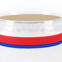 Boîte en plastique PP IML ronde jetable et recyclable de 2,5 L avec logo personnalisé pour biscuits, aliments pour animaux de compagnie et salades
