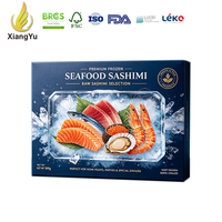 Boîte d'emballage haut de gamme Xiangyu pour sashimi, carton imprimé pour fruits de mer congelés (saumon, thon, crevettes, coquilles Saint-Jacques) et aliments de détail
