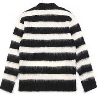 Pull en mohair personnalisé OEM & ODM pour hommes tricots à manches longues en jacquard floue pull d'hiver en tricot à col rond pour hommes