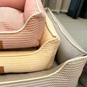 100% Cotton Small Pet Sofa <strong>Fashion</strong> Classic Washable Plush Oval Luxury Calming <strong>Bed</strong> with Animal Pattern for Cats <strong>Dogs</strong> Box - Product Image 2