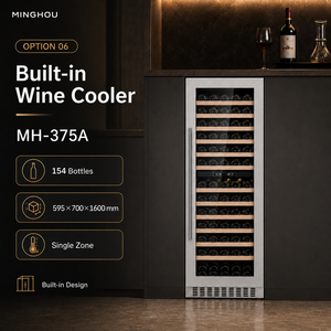 Armoire à vin de luxe sur mesure avec réfrigérateur à vin intégré et étagères en bois pour projet de cave à vin - Product Image 6