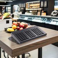 Teclado POS USB LIF de 66 Teclas Totalmente Programable con Lector de Tarjetas de Banda Magnética para Sistema POS de Caja Registradora