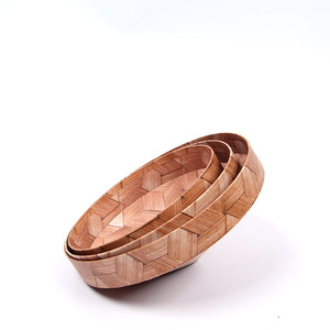 Плетеная Подарочная коробка из искусственного ротанга, трехкомпонентная деревянная цилиндрическая Подарочная круглая Цветочная коробка с пятнами на заказ - Product Image 6