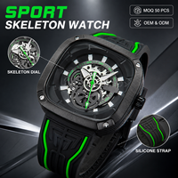 Montres mécaniques de luxe pour hommes, résistantes à l'eau, mouvement automatique, boîtier de 45mm, bracelet en verre et Silicone, montre lumineuse pour hommes