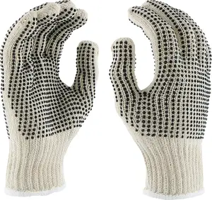 PVC gepunktete Baumwolle Arbeits handschuhe Gepunktete Konstruktion Natürliche PVC Punkte Industrie Handschuhe