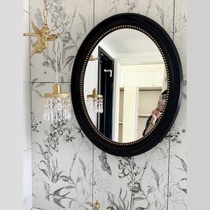 French Style <b>Wall</b> <b>Mirror</b> with Uniquely Shaped Walnut Frame, Suitable for Home and Hotel <b>Settings</b> - Product Image 6