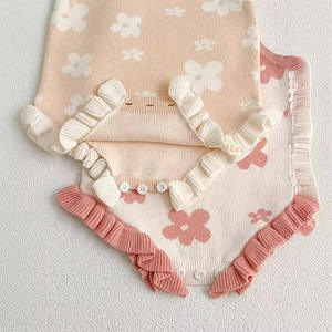 Nieuwe Zomer Stijl Baby Rompertjes Meisje Katoenen Baby Kleding Gebreide Trui Stof Kruipen Pak Bloemen Lieve Baby Jumpsuit - Product Image 4