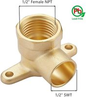 Raccord coudé à 90 degrés à oreilles de 1/2 pouce, tête hexagonale bronzée, non classé, raccord de tuyau NPT femelle 1/2 pouce x 1/2 pouce