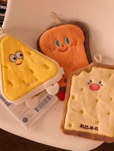 Toalla colgante con diseño de dibujos animados para limpiar las manos, toalla suave absorbente gruesa Kawaii con lazo para colgar, suministros de baño - Product Image 2