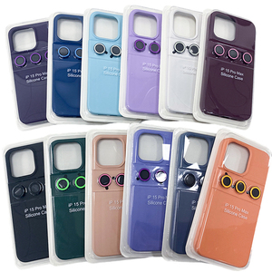 Custodia per telefono in Silicone liquido con protezione per obiettivo Set di custodie per telefono per IPhone 15 14 13 per Samsung Xiaomi Huawei Motorola <span class=keywords><strong>Tekno</strong></span> - Product Image 2