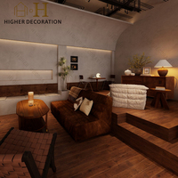Ensemble de mobilier de présentation pour café, design moderne et personnalisé, comptoir de bar en bois pour café