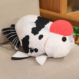 Coussin en peluche réaliste Ranchu, poisson rouge en peluche, jouet en peluche poisson bulle mignon, coussin décoratif en peluche carpe Ranchu 3D réaliste, cadeaux - Product Image 6