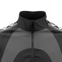 Veste de survêtement noire à col montant et fermeture éclair intégrale au design élégant, coupe-vent performant, résistante à l'eau, avec poches zippées sécurisées