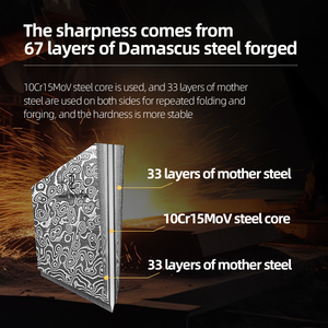 Cuchillo <span class=keywords><strong>de</strong></span> Cocina <span class=keywords><strong>de</strong></span> Acero <span class=keywords><strong>de</strong></span> Damasco con Mango Completo, Fabricante OEM, <span class=keywords><strong>para</strong></span> <span class=keywords><strong>Cortar</strong></span> Pavo, Jamón, Barbacoa, con Caja <span class=keywords><strong>de</strong></span> Regalo, MOQ Bajo - Product Image 6