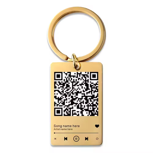 พวงกุญแจ<span class=keywords><strong>เพลง</strong></span> chavourite วงแหวนสแกน QR ชุบโรสโกลด์พวงกุญแจเพลง - Product Image 5