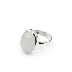 Bague en argent sterling 925 avec pierre de lune ovale cabochon, gemme à reflets bleus, bijoux en gros JAIPUR SILVER - Product Image 3