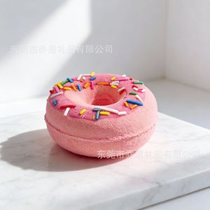 Bomba de Baño Personalizada en Forma de Donut Rosa con Chispas Aromáticas para Bañarse - Product Image 1