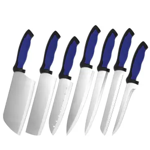 Custom Stainless Steel Professional Kitchen Knife Set Cooking Chef Knives Utility Butcher Rubber Handle Manufacturer From China