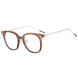 Tr90 Cold Tea Color Full Rim Rectangle <b>Eyeglasses</b> <b>Frames</b> Anti Blue Light Unisex Lightweight Resin Lens - Product Image 5