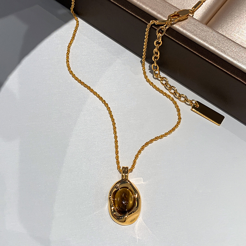 Necklace-gold-curry real gold plating