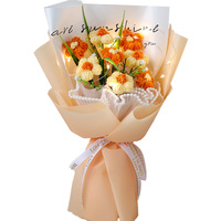 Groothandel Gebreide Geconserveerde Bloem Boeket Met Led Verlichting Geschenkdoos Voor Valentijnsdating Jubileum Cadeau Paar Liefhebber