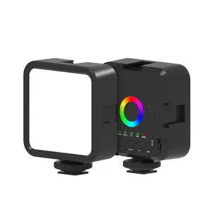  Luz de vídeo LED RGB regulable de 7W, Mini Luz de bolsillo, cámara SLR para teléfono inteligente, luz de relleno colorida Vlog recargable