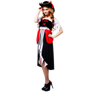 Halloween <span class=keywords><strong>Femme</strong></span> Split Vest Sexy Jupe Court <span class=keywords><strong>Pirate</strong></span> Costume Pour Femmes Adultes - Product Image 4