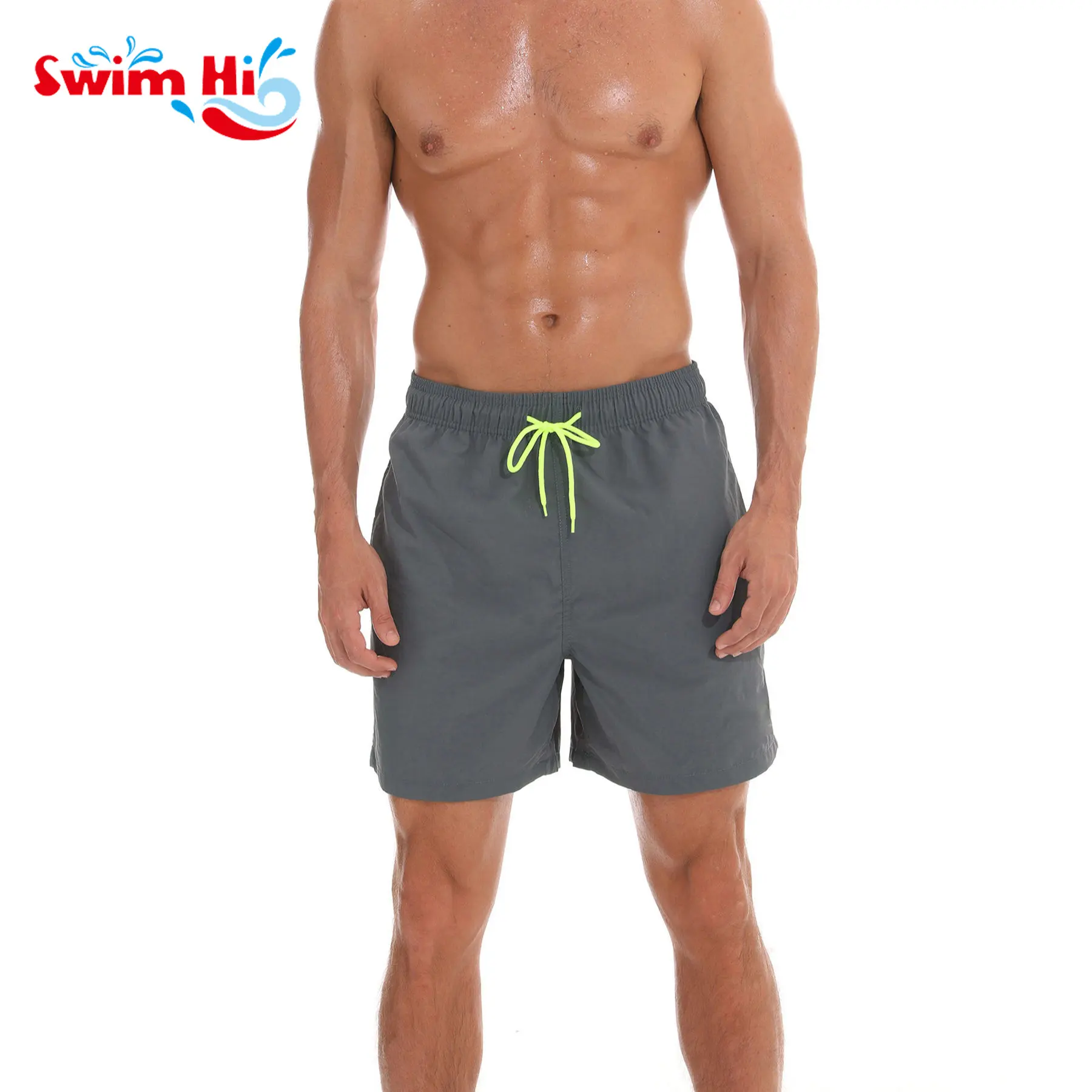Maillots de bain maillots de bain Logo personnalisé solide plaine hommes vêtements de bain troncs séchage rapide Shorts de plage Boardshort pour hommes