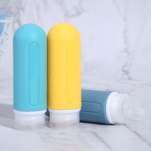 Juego de botellas de silicona tamaño viaje de 89 ml, cuatro piezas para suero y cosméticos con estuche transparente, botellas portátiles exprimibles. - Product Image 3