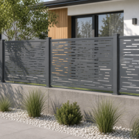 Clôture extérieure de luxe en alliage d'aluminium, design à lattes horizontales, finition thermolaquée, durable, imperméable, pour allée de villa