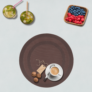 Nouveau Set de Table Classique en PVC Tressé Écologique, Imperméable et Lavable, pour Cuisine, Sous-Verre, Tapis de Bol, Tapis de Table à Manger, Anti-Brûlure - Product Image 1