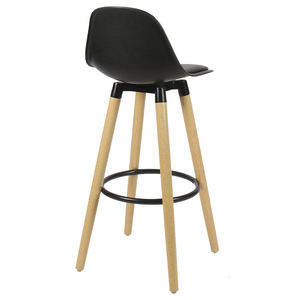 Silla de Bar de Madera de Haya con Patas de Metal <span class=keywords><strong>y</strong></span> Asiento Acolchado de PP para Cocina, Comedor <span class=keywords><strong>y</strong></span> Sala de Estar <span class=keywords><strong>DON</strong></span> - Product Image 4