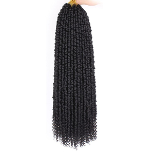 Extension per capelli sintetici all'uncinetto Pre-twisted Passion Twist 3 tonalità per trecce bohémien <span class=keywords><strong>marroni</strong></span>, morbide, effetto seta, a lunga durata, non-Remy - Product Image 4