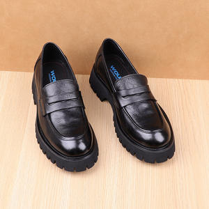 Zapatos de cuero para hombre de último estilo, modernos y retro, adecuados para ropa formal de negocios, con suela gruesa. - Product Image 5