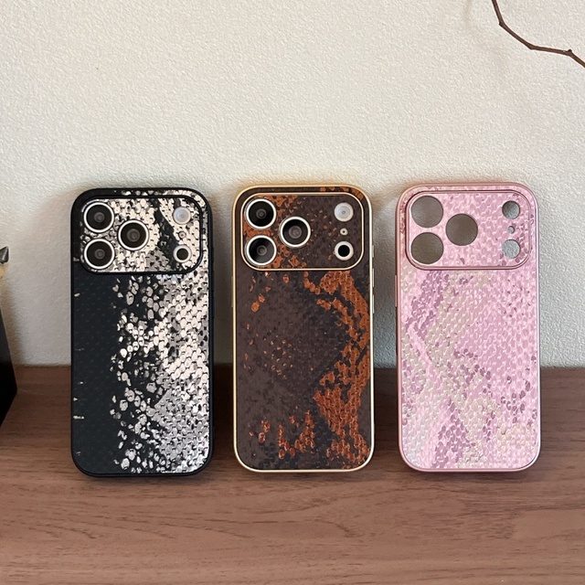 Luxurious Stylish Snake Skin Back Cover for Iphone 17 16 15 14 13 Pro Max Slim Hard Phone Case for Iphone 17 Air