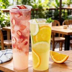 Gobelets en plastique jetables écologiques en PP transparent givré de 260-1000 ml avec couvercles, personnalisables avec logo de mariage, vente en gros d'usine, pour bubble tea - Product Image 3