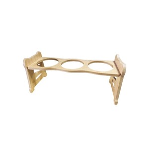 Wooden Pet Feeding Stand Adjustable Tilting <b>Bowl</b> Holder For Cats And <b>Dogs</b> Rounded Shape Anti Tipping Design - Product Image 1