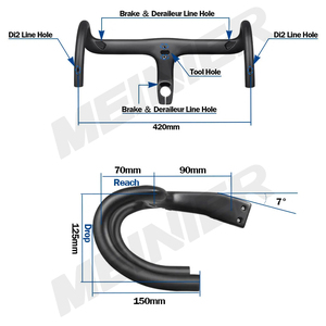 Cuadro de carbono para bicicleta de carretera con manillar de carbono, cuadro de bicicleta de carretera de 700c - Product Image 4