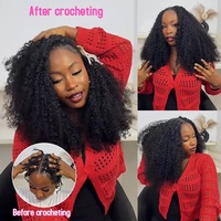 Lots de Cheveux Humains Bouclés Birmans en Gros pour Crochet, Pré-bouclés, Pré-séparés, Réutilisables, Extensions de Cheveux Humains Invisibles