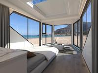 Cabine capsule en conteneur maritime modifiée, maison préfabriquée modulaire, verre panoramique pour villa, hôtel, usage extérieur, design moderne