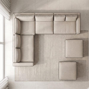 Sofá seccional modular extragrande de primera calidad en un color blanco impecable, un elemento central de lujo para el espacio de vida moderno, maestrosamente elaborado en Vietnam. - Product Image 2