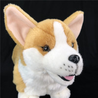 Vente en gros d'usine : Jouet en peluche Corgi réaliste, rembourrage en coton PP, petit chiot mignon, hauteur 11-30cm, Guangdong