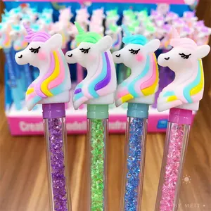 Singapore new back to school stationery products 2024 cute cartoon unicorn light design black gel ink pens for students