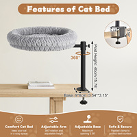 Lit de bureau rotatif à 360° pour chat, avec pince métallique réglable en hauteur pour bureau, 3 kg, certifié CE, vente en gros