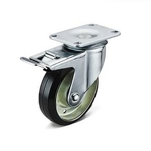 Roulettes en acier avec base en caoutchouc <span class=keywords><strong>Plaque</strong></span> supérieure et roulement Roulettes <span class=keywords><strong>de</strong></span> mobilier <span class=keywords><strong>de</strong></span> bureau Roulette fixe - Product Image 6