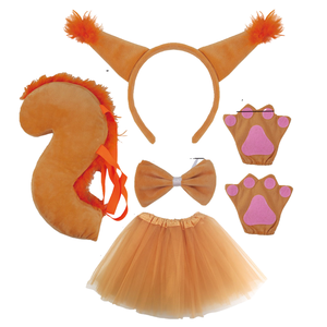 Falda tutú de tul para niños, diadema con orejas de ardilla, conjunto de cola con lazo, fiesta de <span class=keywords><strong>disfraces</strong></span> de <span class=keywords><strong>carnaval</strong></span>, disfraz de Animal - Product Image 4