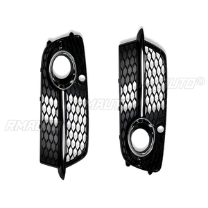2 pièces Grille de protection de phare antibrouillard avant de voiture en maille noire brillante pour Audi Q5 S-Line SQ5 Sport 2013-2017 Accessoires de voiture - Product Image 4