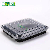 Benutzer definierte 4 5 6 Fach Schwarz Bento Lebensmittel behälter zum Mitnehmen Einweg-Plastik Mittagessen Bento Box