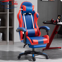 Chaise de jeu de luxe E-Sports avec repose-pieds accoudoir moderne pivotant ergonomique en cuir PU inclinable caractéristiques de massage en métal