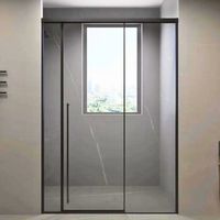 Cabine de douche rectangulaire moderne pour hôtel, charnières chromées, verre trempé sans cadre 8 mm d'épaisseur, garantie 2 ans